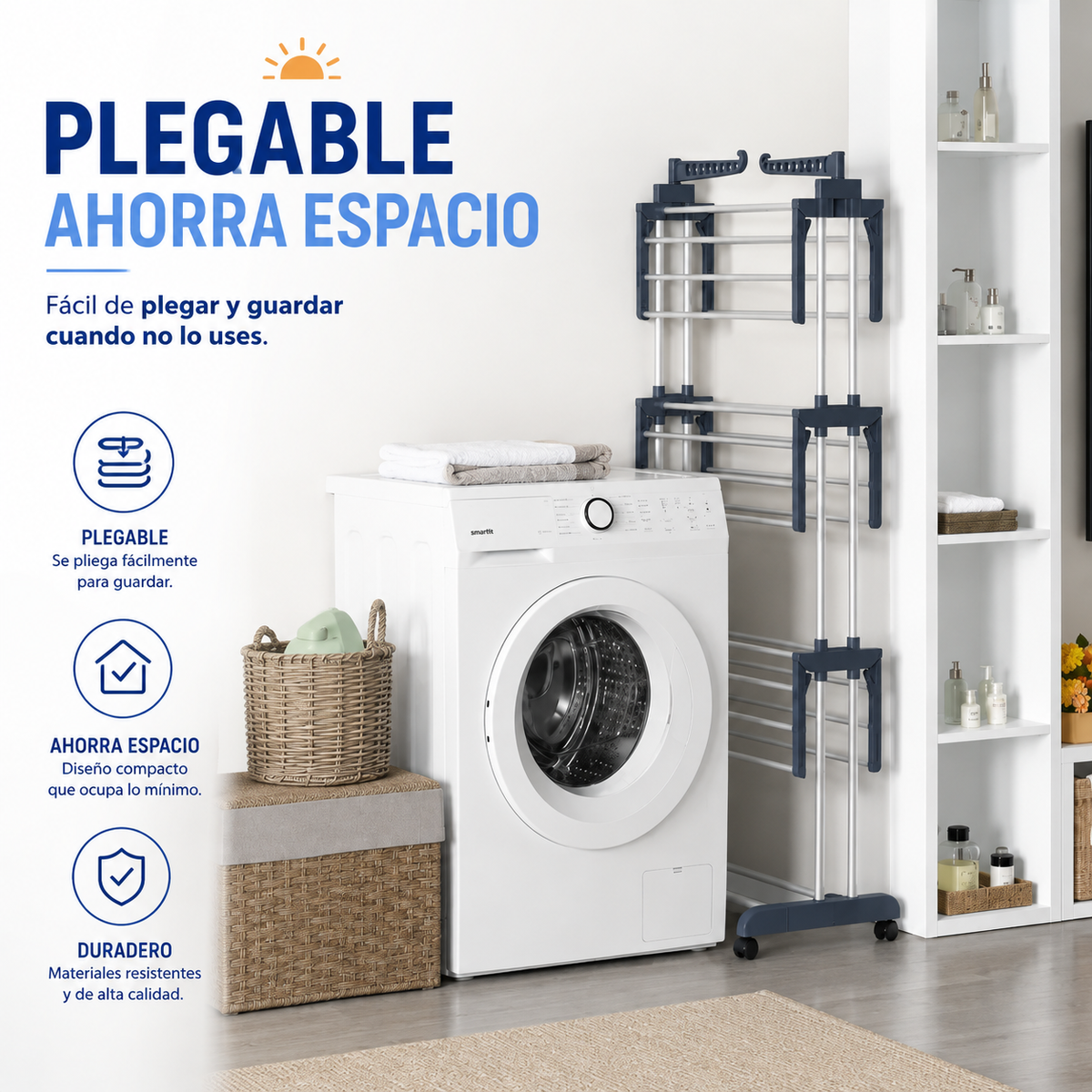 Tender Vertical Plegable – Secá Más en Menos Espacio