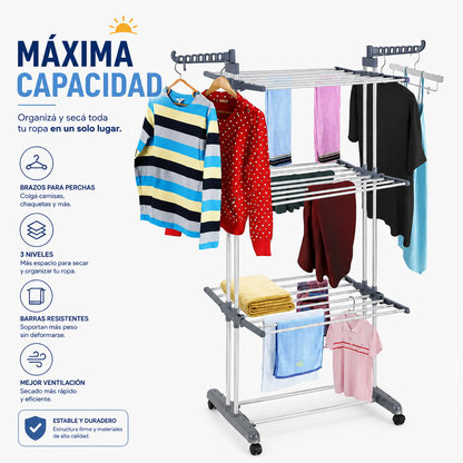 Tender Vertical Plegable – Secá Más en Menos Espacio